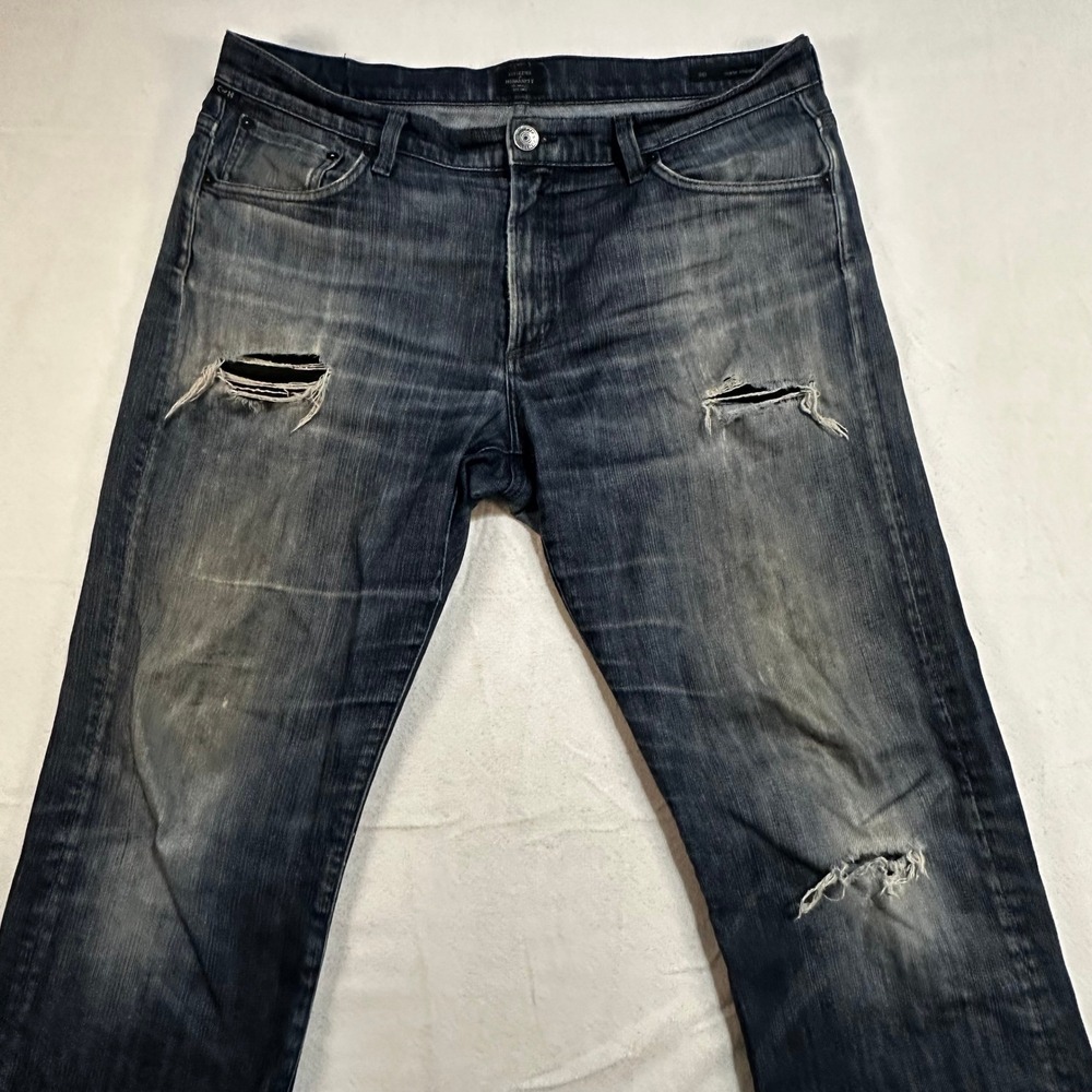 Citizens of Humanity Mens‎ 36x34 Dark Wash Distressed Straight Leg Jeans